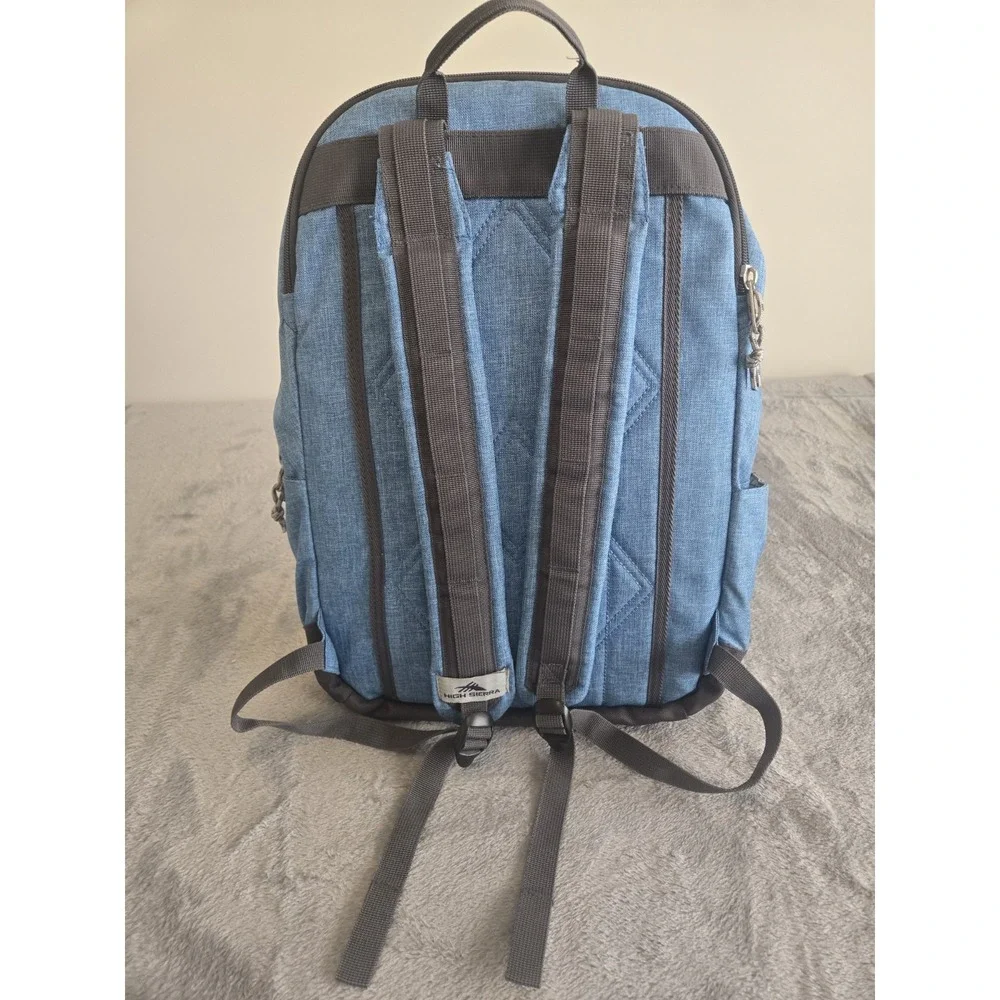 New Without Tags High Sierra Blue Backpack 3 Compartments 2 Side Water Holders